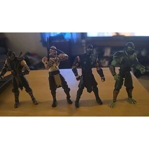 Jazwares Mortal Kombat Figures lot Scorpion Sub Zero Reptile Baraka Lot 4 READ